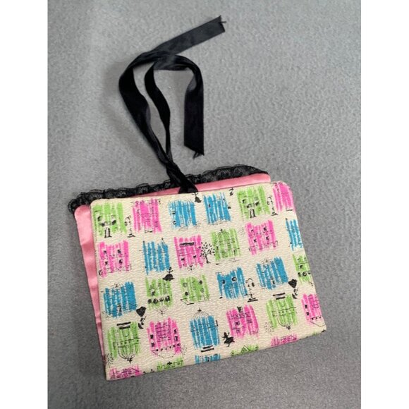 Vintage Satin Accordion Jewelry Travel Organizer With Ribbon Ties - Picture 7 of 7